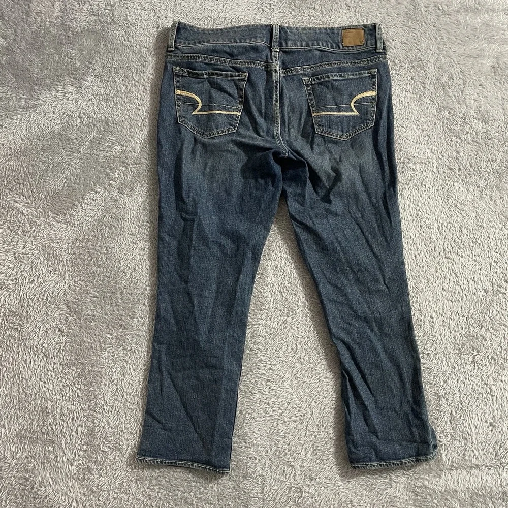 American Eagle Jeans Womens Size 10 Artist Low Rise Dark Wash Blue Denim Stretch - Picture 8 of 8